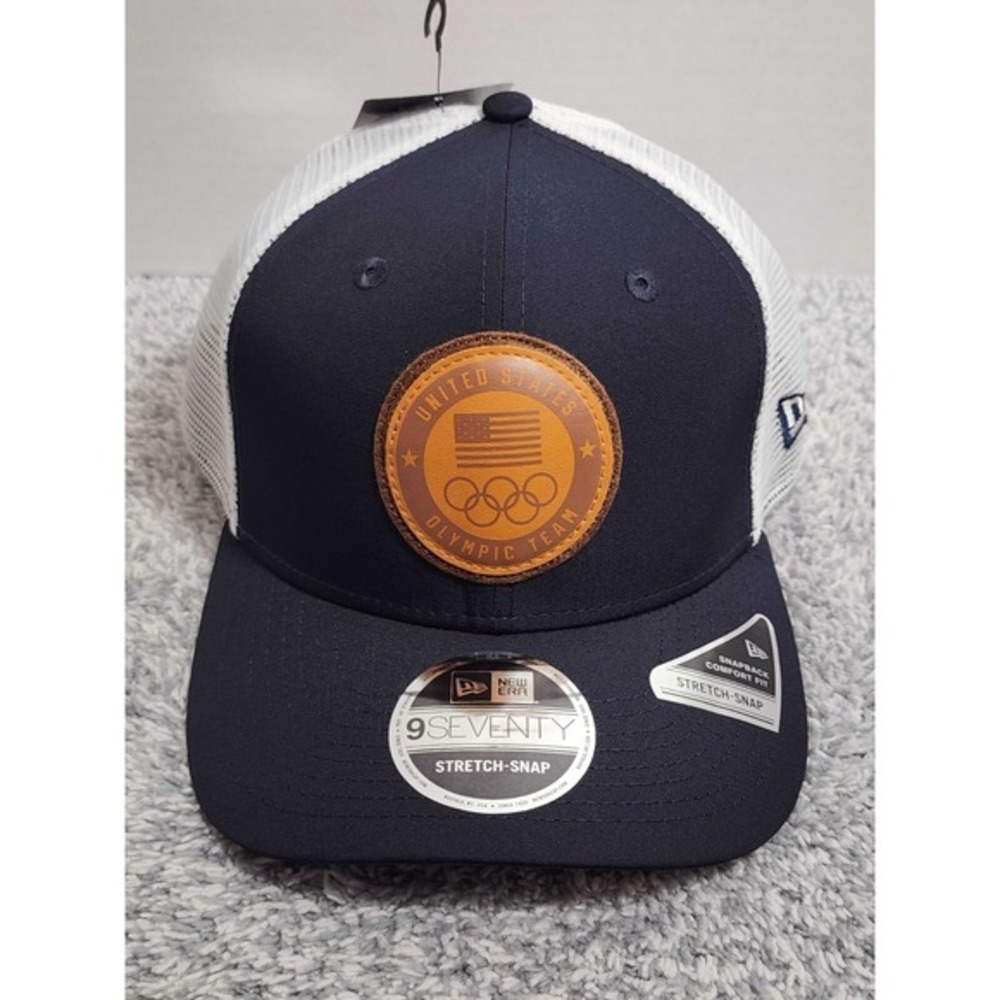 New Era 9SEVENTY Team USA‎ LA Olympics 28 Leather Patch Snapback Trucker Hat NWT
